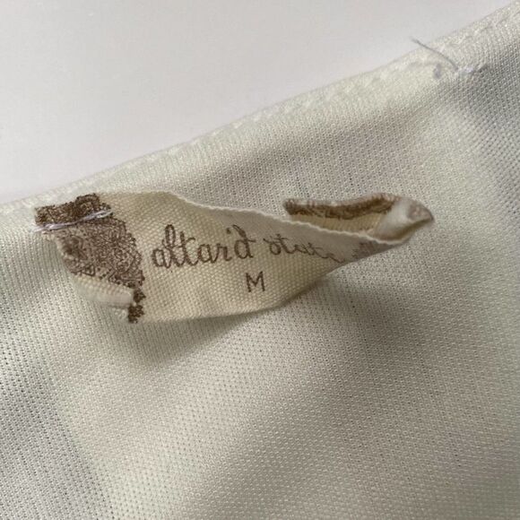 Altar’d State Maxwell Dress Button Front Striped Ruffle Hem Size M - Picture 11 of 13